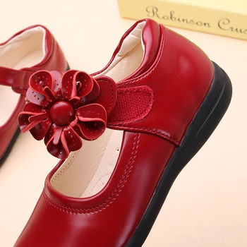 Los niños Plana Zapatos de Cuero de los Niños de las Niñas de la Princesa de los Zapatos de Primavera Suave Zapato Casual Color Sólido Tamaño de 26 a 37 STQ001