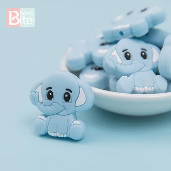 20pc Bebé Juguetes para la Dentición de Silicona Mini Elefante Perlas de Silicona de Grado alimenticio Pequeña Varilla de Enfermería Colgantes Bebé Chupadero de los Niños de Bienes