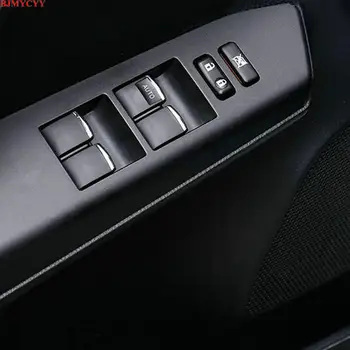 BJMYCYY 7PCS/SET Coche del ABS de la ventana de botones de ascensores decorar con lentejuelas para el Toyota Corolla 2013 2016 2017 accesorios