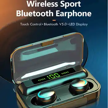Inalámbrica Bluetooth TWS Auriculares de 2200 mah de Carga Caso de los Deportes de la prenda Impermeable de Bluetooth Auriculares Inalámbricos Earpods del iPhone Xiaomi