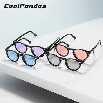 CoolPandas Pequeños y Redondos de la Lente Fotocromática Gafas de sol Polarizadas de las Mujeres de los Hombres Gafas de Conducción Unisex TR90 Marco de gafas de sol hombre
