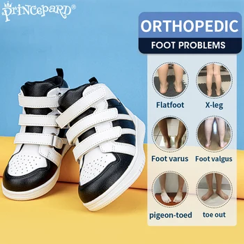 El PRÍNCIPE pardo, e 2020 Niños Zapatos Ortopédicos, zapatos para el pie zambo Cuidado de los Pies, Negro, Blanco Zapatos Casuales para Niños con el Apoyo de Tobillo