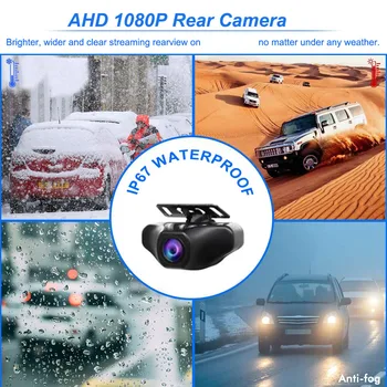 12 pulgadas 3 división de la pantalla del DVR del coche de Android 4G 8.1 dash cam recorder 2 + 32G FHD 1080P dual de la lente GPS ADAS WiFi grabadora de conducción