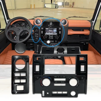 Coche estilo Tuning Interior de Piezas de Doble Din Fascia Kit para Land Rover Defender de color negro brillante, negro mate MIRADA de CARBONO