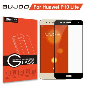 Original BUJOO Real 2.5 D 0.3 mm 9H HD Completo de la Cubierta de Protección de Vidrio Templado Para Huawei P10 Lite Protector de Pantalla P 10 Lite Película