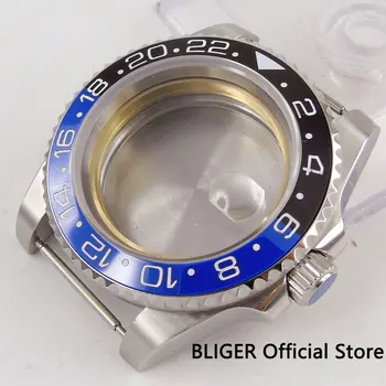 40mm Bliger caja del Reloj de Fecha Lupa de Cristal de Zafiro de Ajuste de ETA 2836 Movimiento del Reloj
