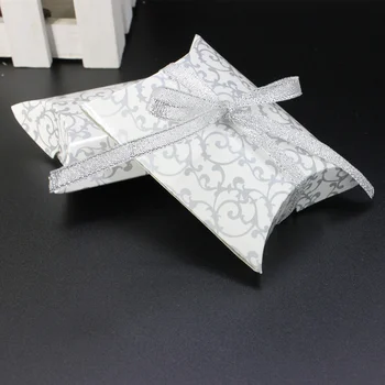 100pcs de la Boda cajas de dulces almohada Europea dulces cuadro de la personalidad de los pequeños de papel de embalaje de la caja de la almohada de la impresión de embalaje bolsa de