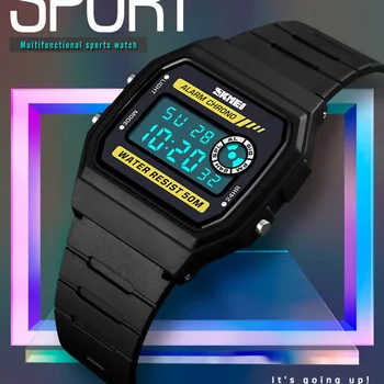 Los Hombres de la moda de los Relojes Vestido de LED Digital de las Mujeres Reloj de los Deportes de EL de nuevo Cronógrafo reloj de Pulsera Impermeable reloj hombre 2018 SKMEI