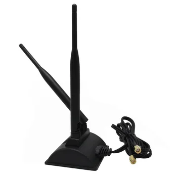 Antena Wifi de Doble Banda de 2,4 Ghz 5 ghz 6dBi con Base Magnética RP-SMA Macho Antena Externa para Router WiFi Tarjeta de Red Inalámbrica