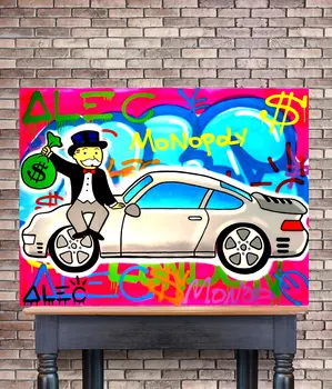 HD Impresión Alec Monopolio de la Pintura al Óleo Decoración del Hogar de la Pared de Arte sobre Lienzo Amor de mi Porsche de color Rosa de la Lona Impresiones Decoración de la Habitación