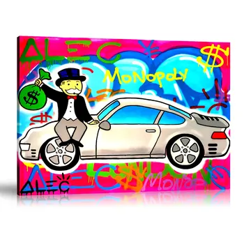 HD Impresión Alec Monopolio de la Pintura al Óleo Decoración del Hogar de la Pared de Arte sobre Lienzo Amor de mi Porsche de color Rosa de la Lona Impresiones Decoración de la Habitación
