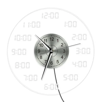 Números digitales Reloj de Pared con luz de fondo LED Minimalista Diseñado Números Colgantes Acrílico de Iluminación LED de Pared Reloj de Noche Decoración