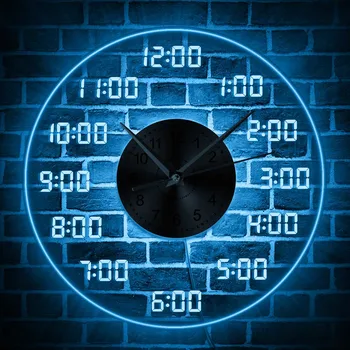 Números digitales Reloj de Pared con luz de fondo LED Minimalista Diseñado Números Colgantes Acrílico de Iluminación LED de Pared Reloj de Noche Decoración