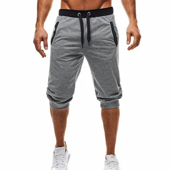2019 calor de la marca de la rodilla larga de los hombres pantalones cortos de color de retazos de carrito de deportes de las Bermudas casual pantalones cortos de roupa masculina