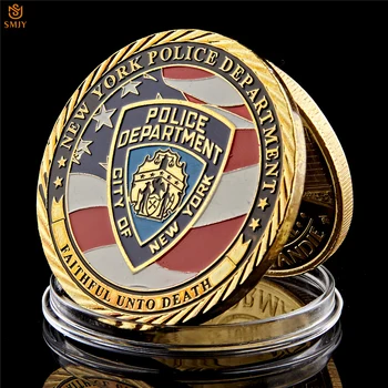 Estados UNIDOS Nueva York Orgullosos de Sacrificio Guerrero de la Policía Soldado Héroe de la Libertad de Águila de Oro NOS plantean el Reto de la Moneda Conmemorativa de la Decoración de Regalo