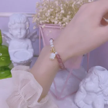 Japonés y Corea Moda Joyería de la Marca de Acrílico Perlas Pulseras del Encanto Pulseras de Perlas de agua Dulce Pulseras para Mujer Regalo