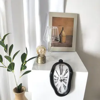 Creativo Surrealista Derretido Trenzado Número Romano de la Pared de la Casa de Estilo Increíble Salvador Reloj de Pared de la Decoración del Surrealismo de Dalí Reloj de Regalo G0F1