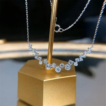 2020 Original de la plata Esterlina 925 Colgante de Diamante de la Cz Piedra chorker Colgante de Collar de las Mujeres de Novia Encanto del Partido de la joyería de la Boda
