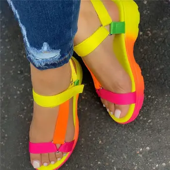 2020 INS Caliente de la Venta de Múltiples Colores de Gran Tamaño 43 Casual Zapatos de Mujer Planas Dropship Cómodas Sandalias de Mujer de Luz Sandalias Mujer