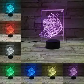 La naturaleza de los Animales en 3D USB LED Lámpara de Dormitorio Junto a la Luz de la Noche de los Niños de Juguete de Niño Creativo Regalo Táctil de Control Remoto de la Base de la Placa de Acrílico