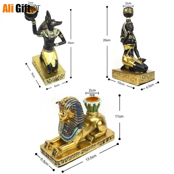 Egipto Candelabros De Resina Figurillas De Anubis Esfinge Hogar Decoración De Velas