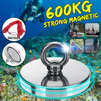 Eficiente 600kg de 120mm Potente Imán de Neodimio de Recuperación de Imán de Salvamento de la Herramienta de Mar Profundo de Salvamento Fuerte Recuperación Kit de Pesca