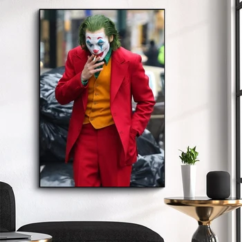 Super Villano de Fumar Joker Cartel de la Película de Lona de Arte de la Pared de Joaquin Phoenix se Imprime y el Cartel de la Imagen del Cómic de Decoración de la Pintura de Cuadros