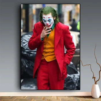 Super Villano de Fumar Joker Cartel de la Película de Lona de Arte de la Pared de Joaquin Phoenix se Imprime y el Cartel de la Imagen del Cómic de Decoración de la Pintura de Cuadros