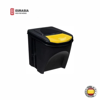 TIENDA de EURASIA®Pack de 3 cubos de reciclaje para la basura de la cocina bandejas Apilables-25L-flip top en 3 colores