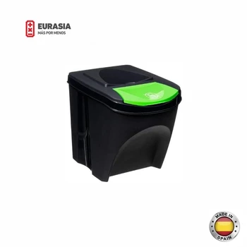 TIENDA de EURASIA®Pack de 3 cubos de reciclaje para la basura de la cocina bandejas Apilables-25L-flip top en 3 colores