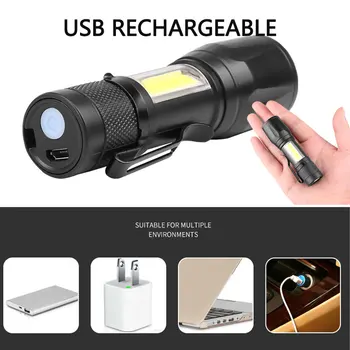 USB Recargable Portátil de la Linterna de LED de la MAZORCA+XPE LED Antorcha Impermeable Linterna de Camping 3 Zoom de Enfoque Táctico Ligero luces