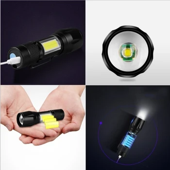 USB Recargable Portátil de la Linterna de LED de la MAZORCA+XPE LED Antorcha Impermeable Linterna de Camping 3 Zoom de Enfoque Táctico Ligero luces