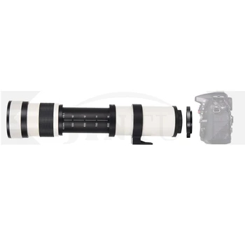 JINTU Blanco 420-800 mm Teleobjetivo +2x teleconvertidor 420-1600mm para Nikon D40 D60 D3500 D3100 D3200 D3300 D3400 D5500 D5600 D4