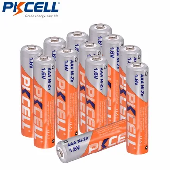 12Pcs/PKCELL 1.6 V Ni-Zn de la Batería 900mWh AAA Batería Recargable 3A Batería Baterías aaa nizn batetry para linterna juguetes
