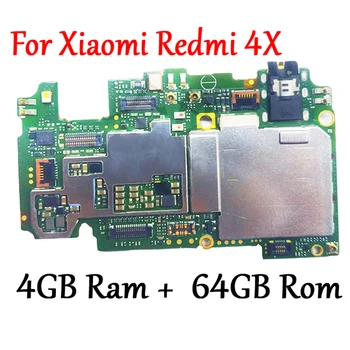 (Probado)Completa el Trabajo Original de Desbloqueo de la Placa base Para Xiaomi Redmi 4X 4 GB+64GB Lógica de la Placa de Circuito de la Placa de Buque Rápido