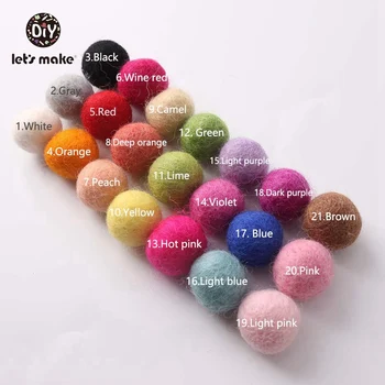 Vamos a Hacer Bolas de Fieltro Abalorios 200pcs/lote de Fieltro de Lana Bola de 20MM Multicolor, Acudiendo en masa de la Bola de Lana de Bolas de Joyas Surtido de Perlas