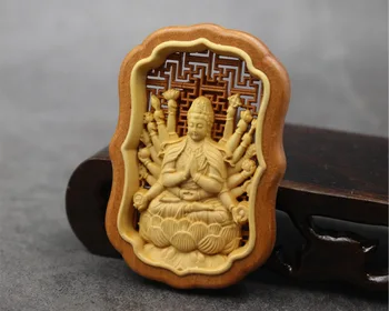 Artesanías en madera de boj accesorios hechos a mano de BRICOLAJE, productos de madera, tallado en madera, accesorios de estatuas de Buda multi-estilo
