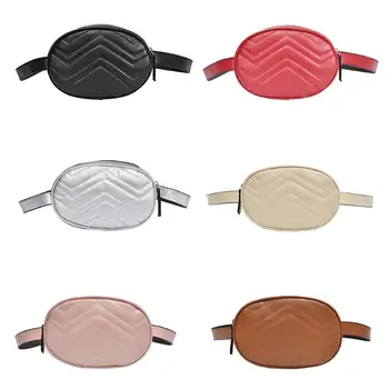 Diseño de lujo de las Mujeres de Cuero de la PU Bolsa de Cintura Femenina de Forma Oval Uno de los Hombros de la Cremallera de la mochila de las Señoras de la Correa Pequeña Bolsa de la Cremallera del Bolso