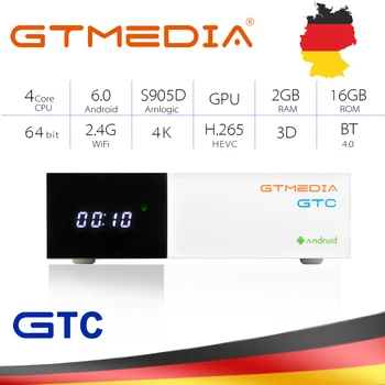 GTMEDIA GTC TV vía Satélite Receptor DVB-S2 T2 Combo decodificador de Sintonizador de TV Android de CAJA España Cline M3u smart tv Set Top Box