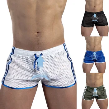 MONERFFI pantalones de Moda 2020 Hombres de Fitness Culturismo pantalones Cortos de los Hombres de Malla Transpirable de Secado Rápido ropa de playa de los Hombres Casual Corredores
