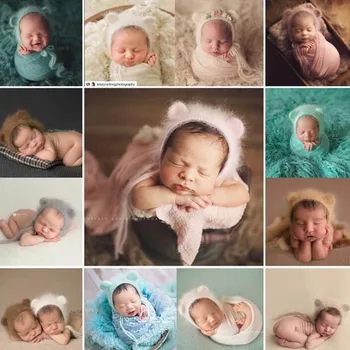 Ylsteed Crochet Recién Nacido Disparar Sombrero De La Foto Del Bebé Props Bebé De La Fotografía Traje De Bebé Pic Ideas Recién Nacido La Fotografía Accesorios