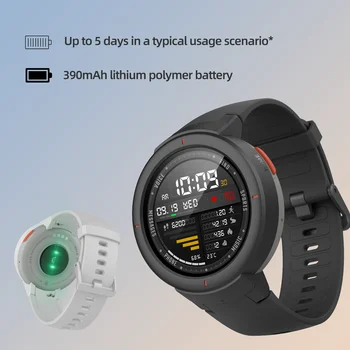 Nueva Amazfit Borde Deporte Smartwatch GPS Bluetooth Micrófono Altavoz Podómetro Mensaje de Empuje de la Frecuencia Cardíaca para Android iOS Teléfono