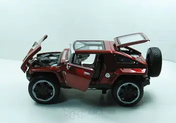 De aleación Fundido 1/32 Electrónica de luz de sonido Tire hacia Atrás de los Coches Jeep Modelo de Vehículo Juguetes de Niños para HUMMER HX Regalo para los Niños