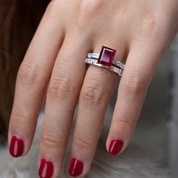 Encanto Anillo de Compromiso conjunto para las mujeres de Lujo S925 Joyería de Plata De 5 Colores Encanto dedo anillos de la Marca bague femme