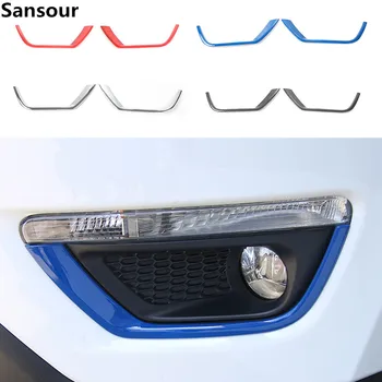 Sansour 2Pcs ABS Delantera de Niebla Lámpara de Luz de Tira de la Decoración en el Reborde Exterior Pegatinas Para Jeep Compass 2017 Hasta Car Styling
