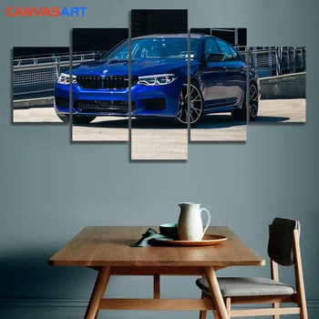 Lienzo de Arte 5 Pieza Fotos BMW M5 Concurso de Arte de la Pared de Lona de Pinturas para la Decoración del Hogar Cartel de Imágenes de la Pared para la Sala de estar