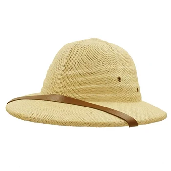 Sombrero de sol unisex Inglaterra paja casco de verano de los hombres Británicos gorra de papá barquero tapa del Safari de selva minero cap