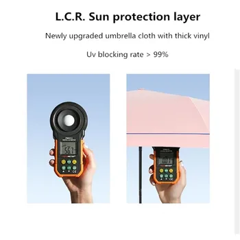 5 Plegable Sol Paraguas protector solar a Prueba de UV Femenino de Luz Ultra Mini de Bolsillo Parasol para Portátiles Soleado y Lluvioso