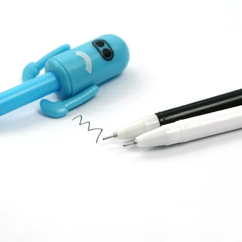36 pcs/lot Creativo Robot Bolígrafo de Gel Lindo 0.5 mm negro Tinta de la Firma Bolígrafos de Regalo Promocional de la Oficina de Suministros de la Escuela