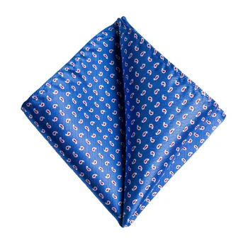 Azul Rojo Paisley 8cm Corbatas Seda, Corbata Pañuelo Gemelos Conjunto de los Hombres Formales, Fiesta de Boda Lazo de los Hombres de Regalo Pañuelo DiBanGu